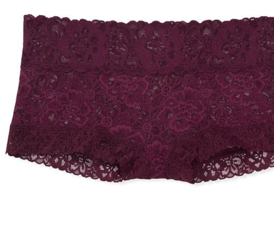M L Raspberry KIR WIne FLORAL LACE THE LACIE Victorias Secret SHORTIE Pantie