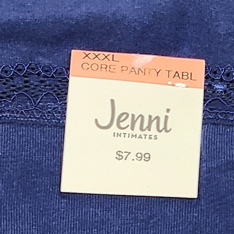 Jenni Intimates Hipster Underwear Panty Blue Navy Sea XXXL Cotton Blend 3 Pair