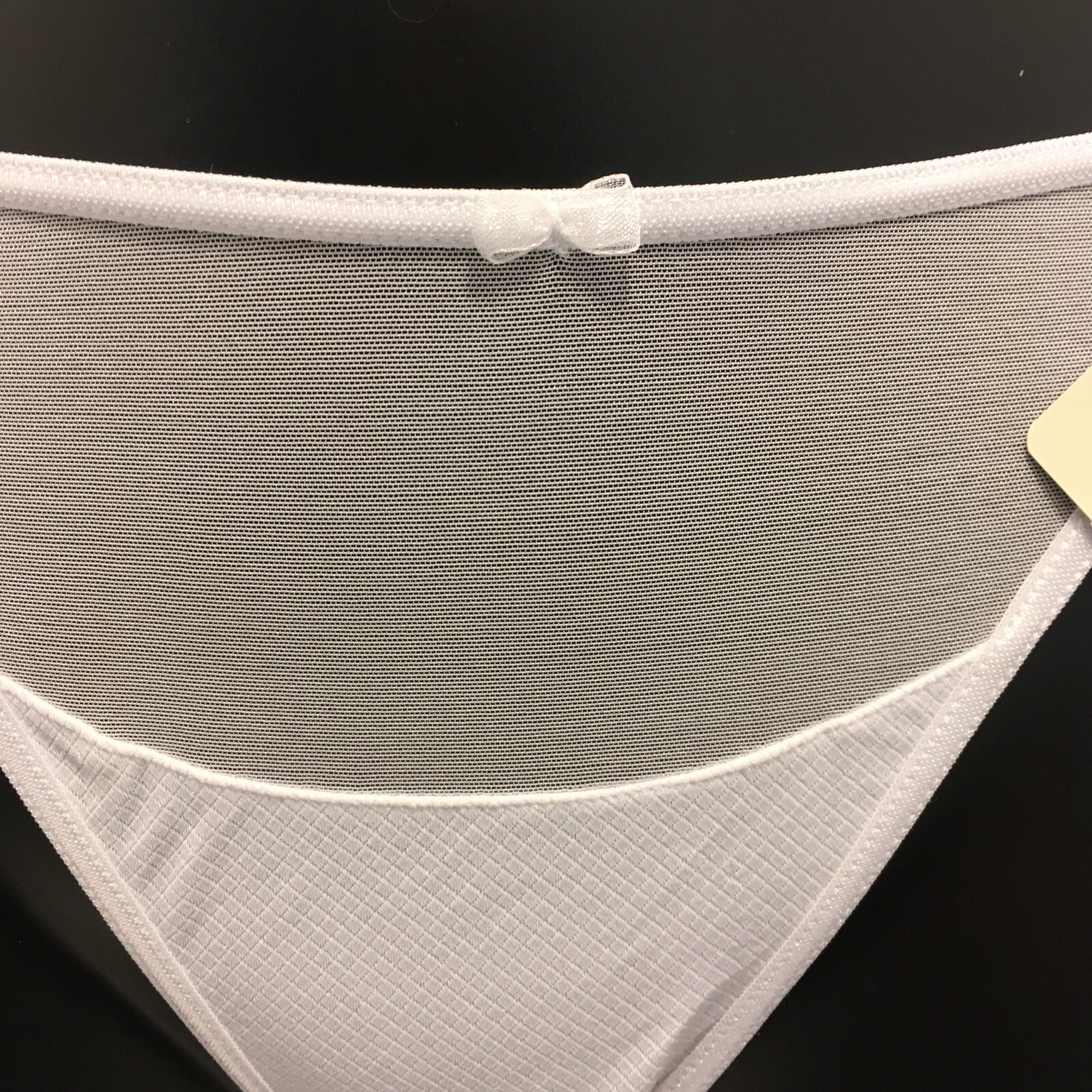 White Mesh Thong Semi Sheer double sided strap detail panties string pants sexy