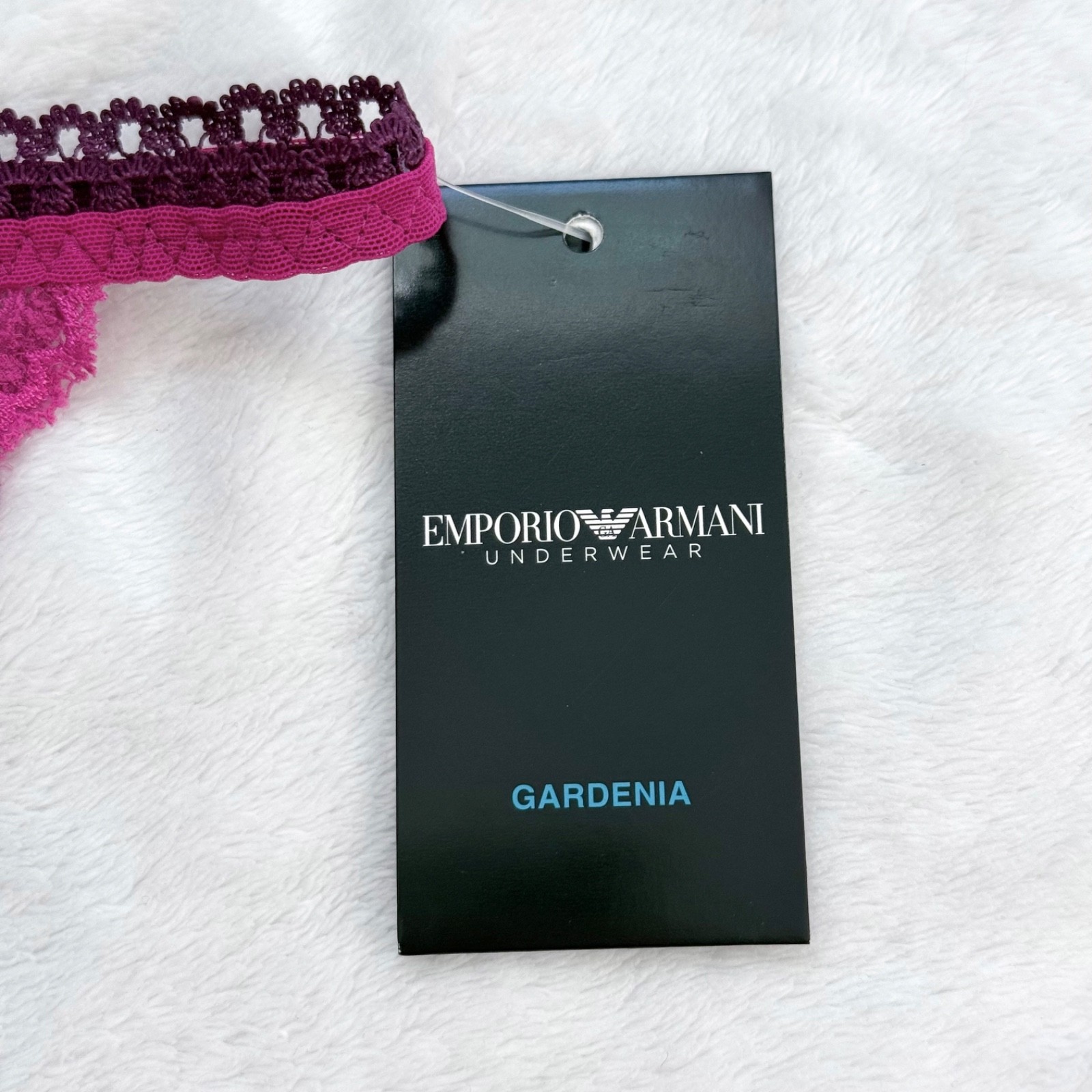 Vintage Emporio Armani Pink Lace Gardenia Thong NWT Deadstock Sexy Lingerie Y2K
