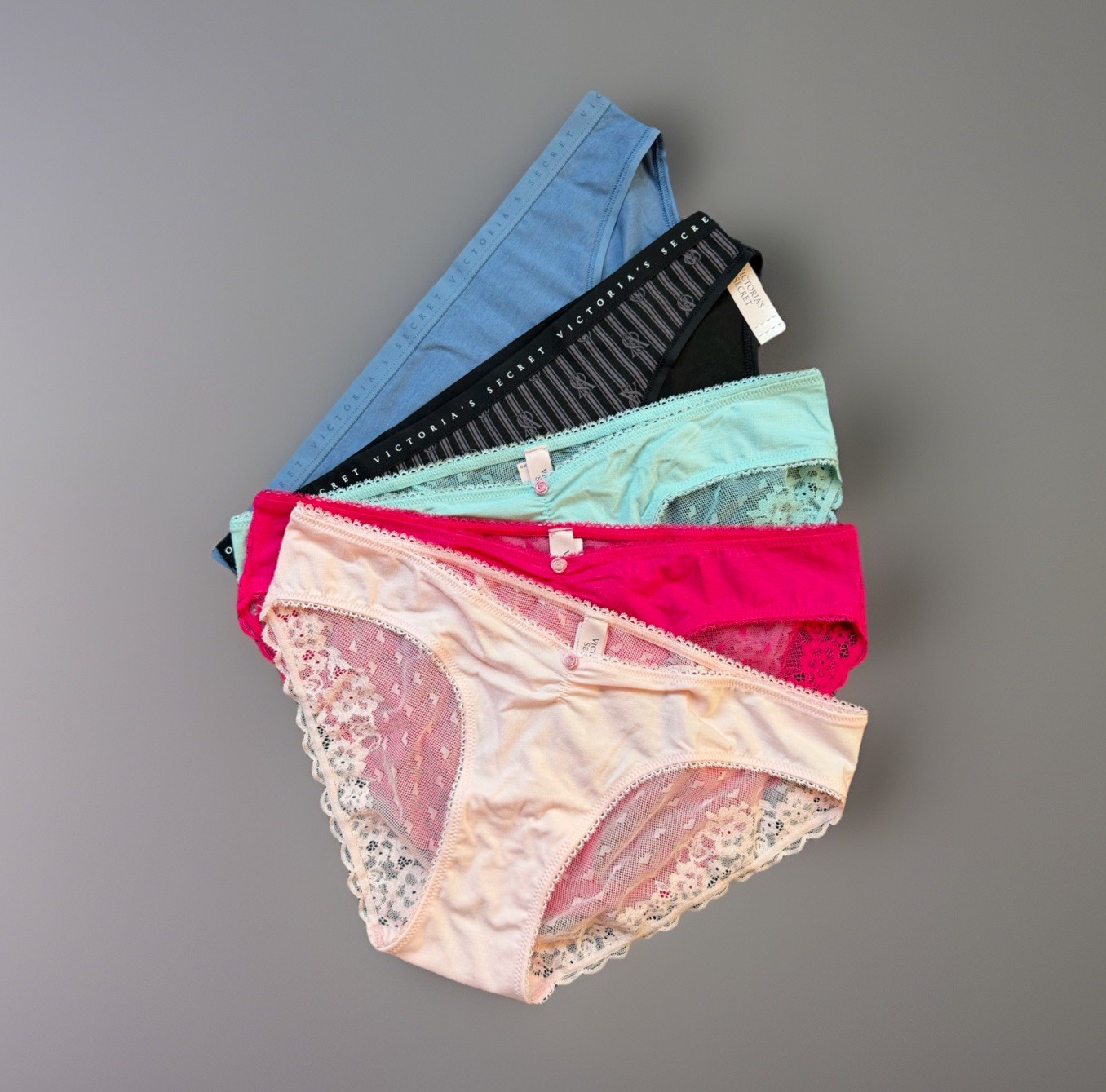 5 Pack Victoria’s Secret sz M Stretch Cotton Bikini Panty Underwear Bundle Lot