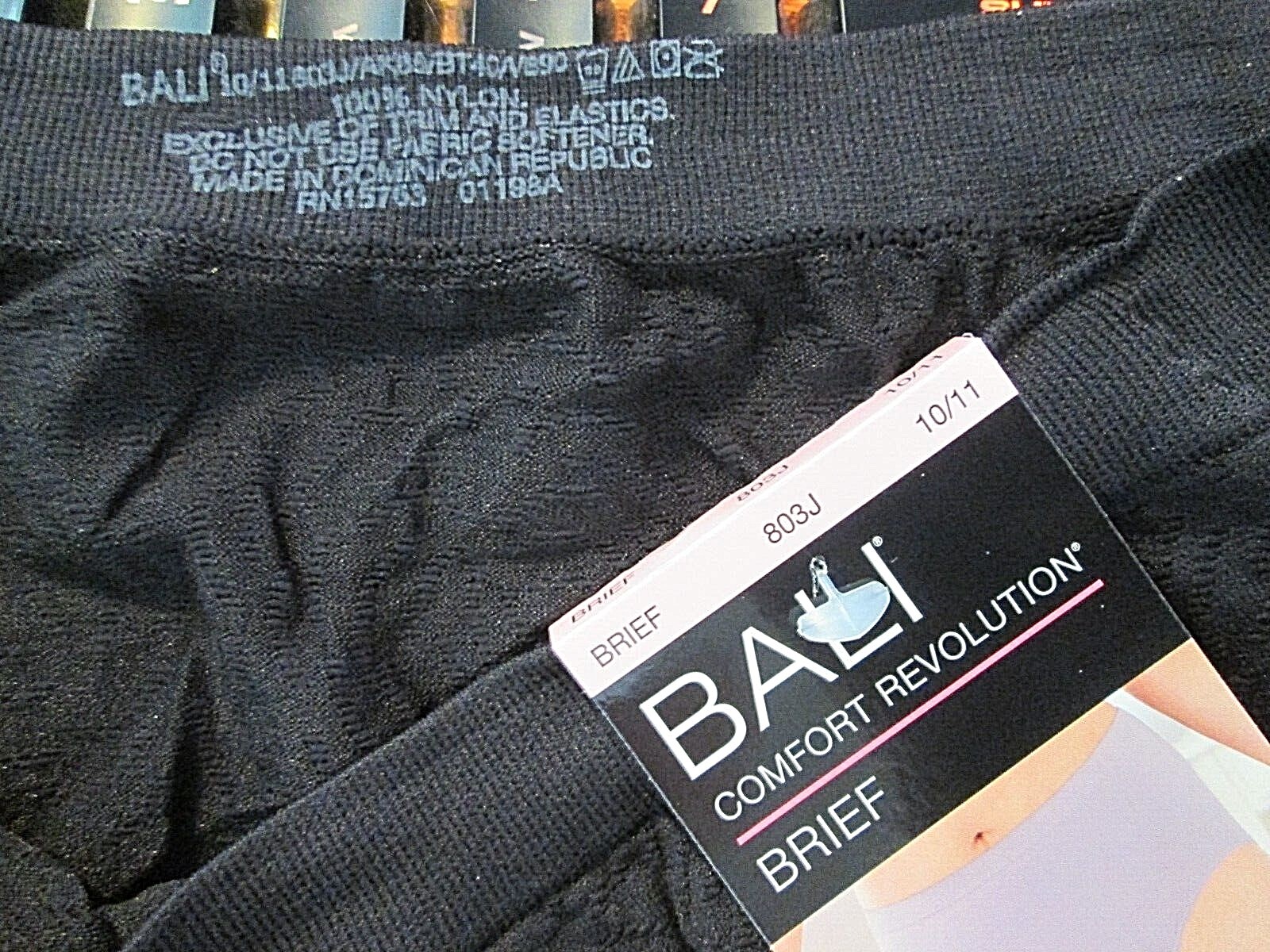 New w/Tag Bali Brief💙Sz 10/11💙❤️💙Black💙Comfort Rev 803J