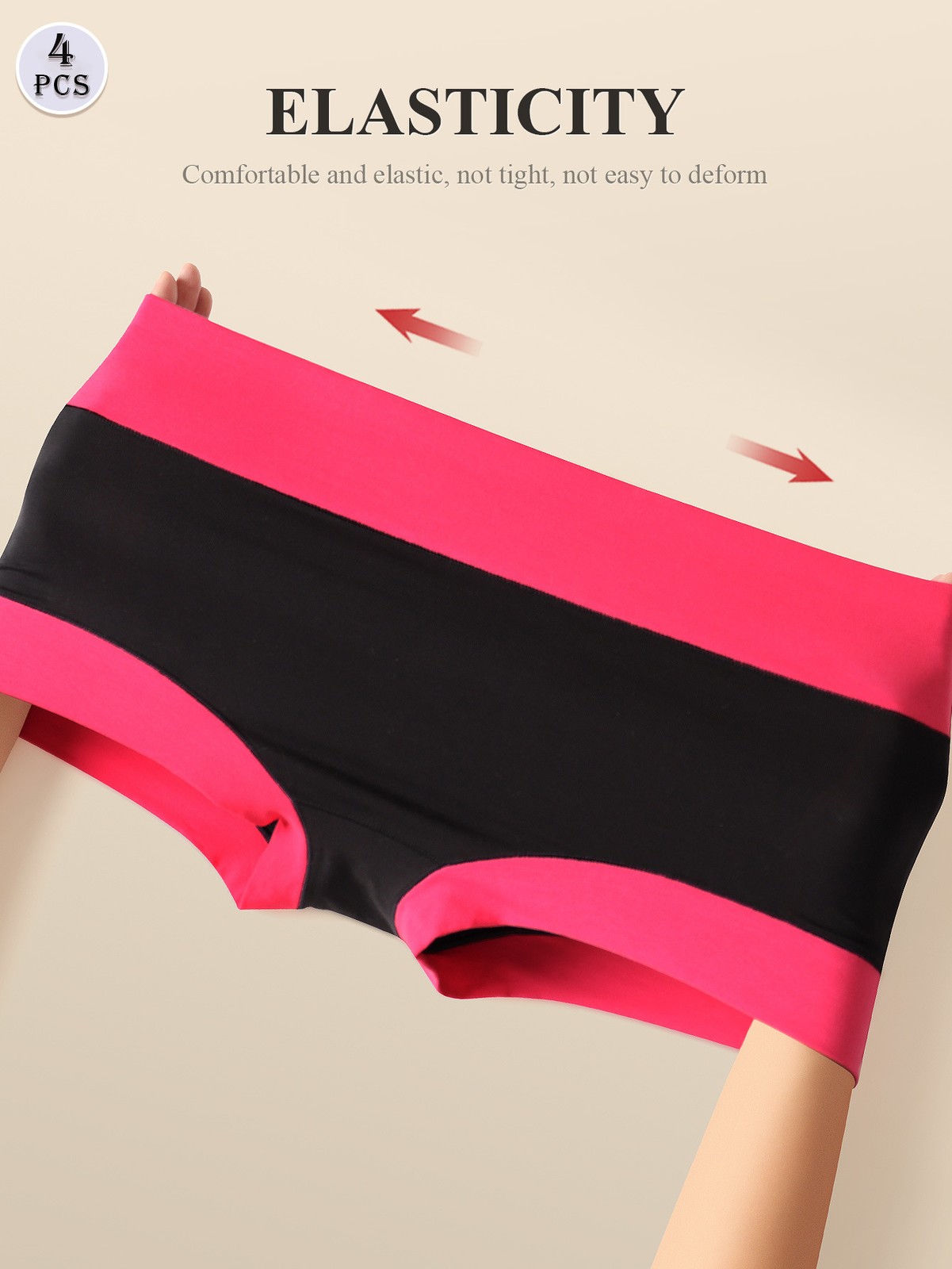 4 Pack Breathable Girl Ladies High Waist Pant Women’s Panties Boxers Cotton