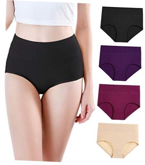 Women’s Modal Underwear Soft High Waist Medium Black/Purple/Dark Red/Beige