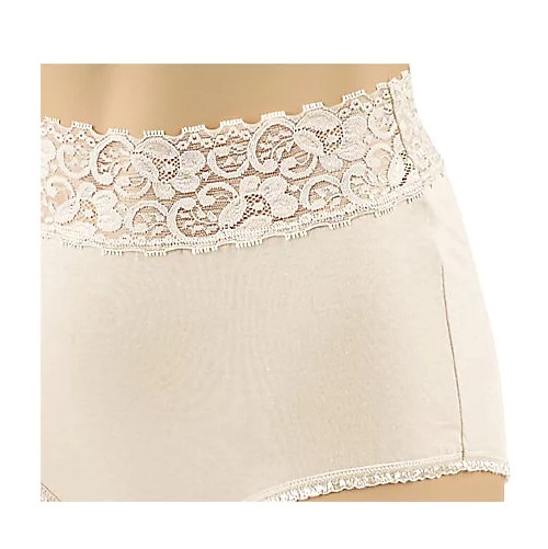 Barely Breezies 2pr Cotton Lycra Full Cut Panties UltimAir NEUTRAL A39384 Size 7