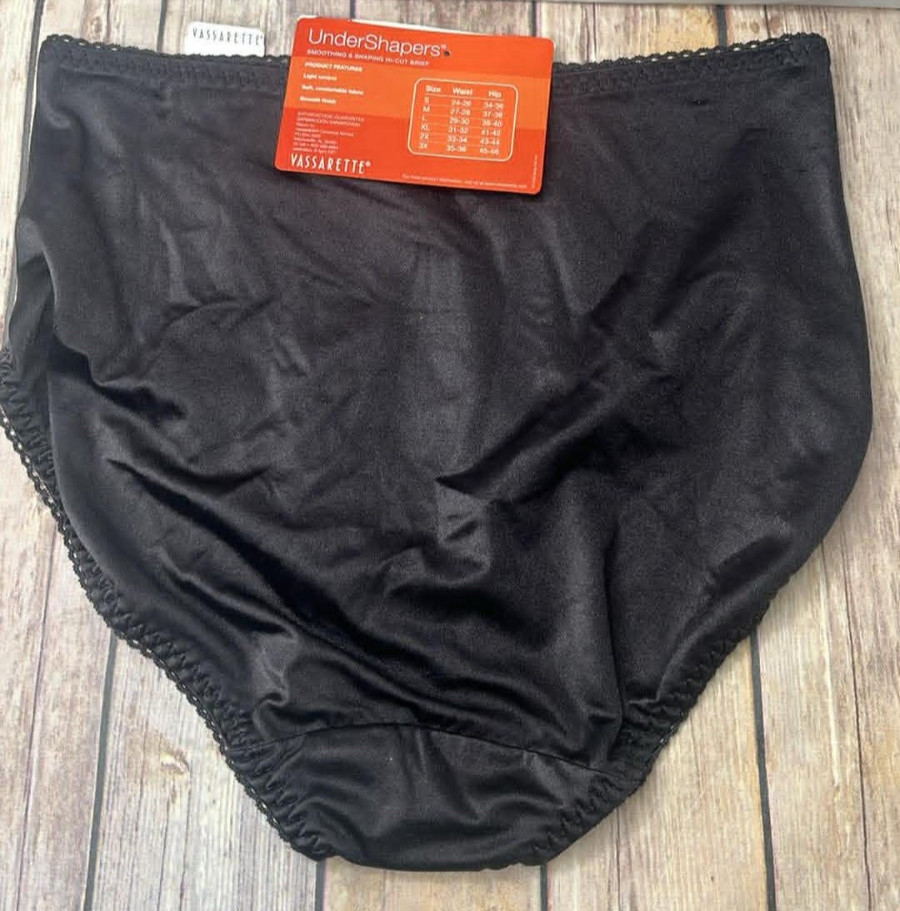 NEW NOS Vassarette Undershapers Women’s LARGE Hi Cut Brief Panty 48001 Lot of 2