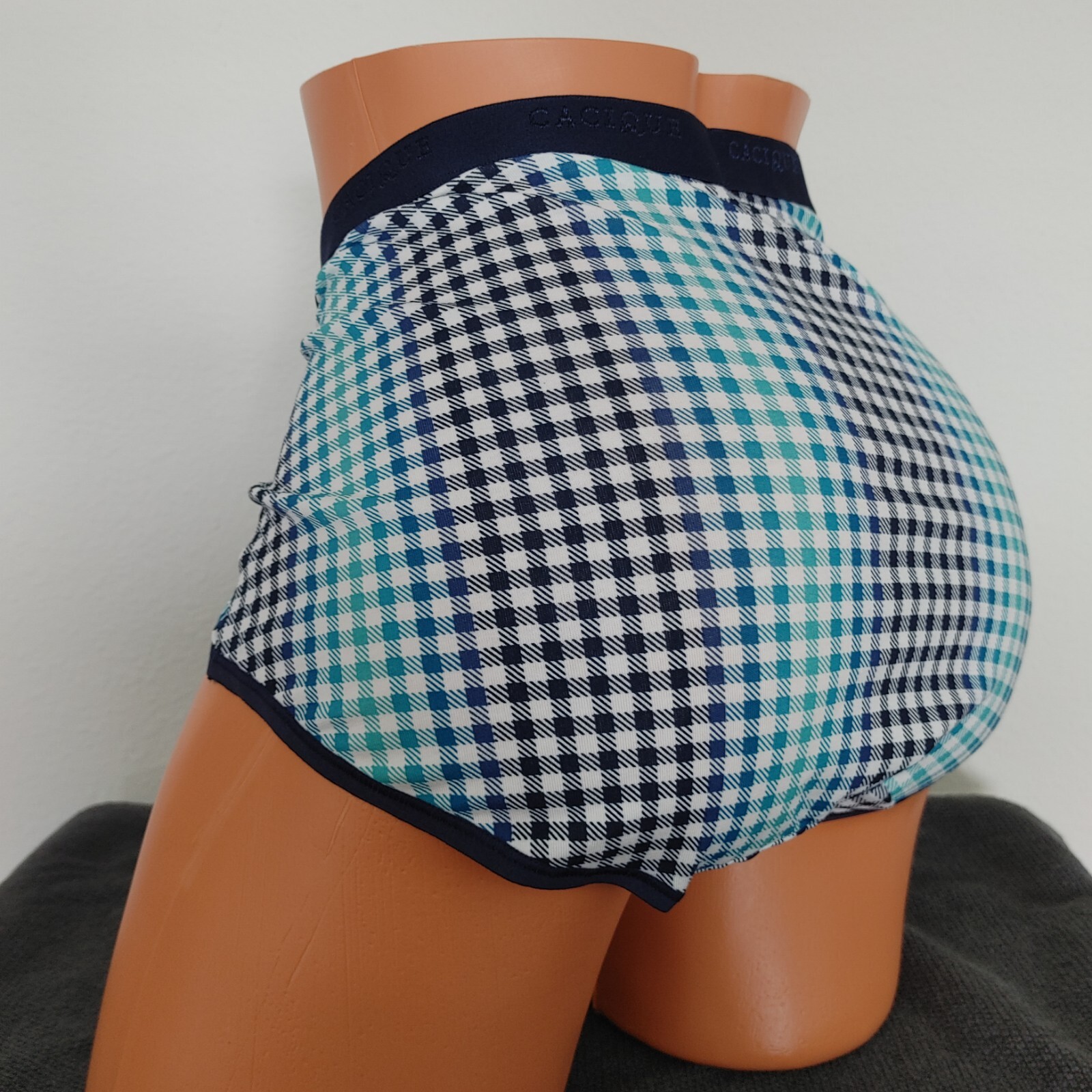 LANE BRYANT CACIQUE COTTON FULL BRIEF PANTIES 18/20 PLUS BLUE OMBRE PLAID CHECK