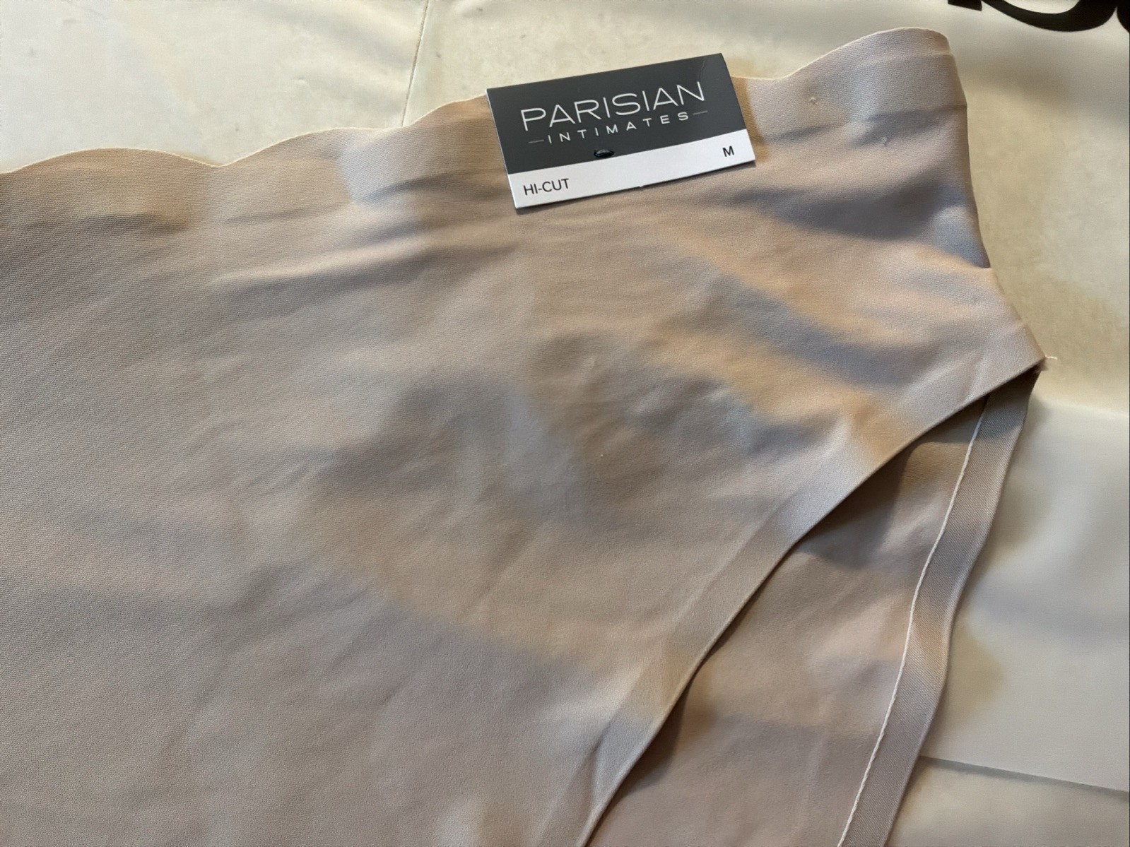 Parisian Intimates Hi-Cut 75% Nylon/25% Spandex Panty Beige Medium NWT