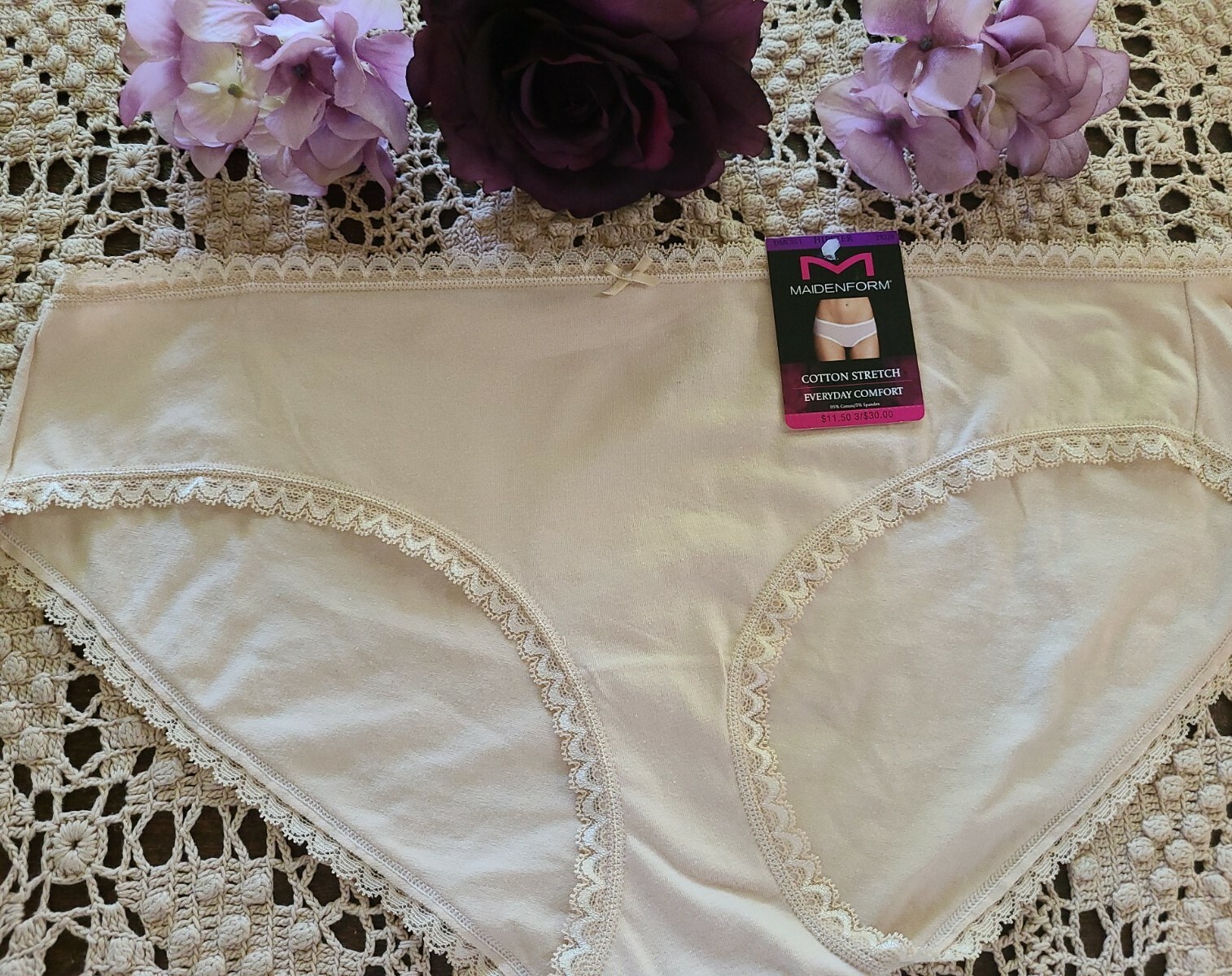 2XL/9 MAIDENFORM SeXy Comfy COTTON BLEND With Lace HIPSTER Panty DMCS51 ~NWT