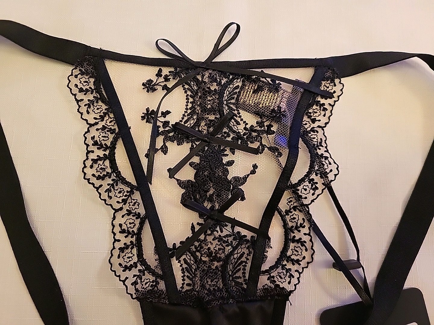 Honey Birdette Charlotta Thong Black Size XL RRP £55.00 Brand New With Tags