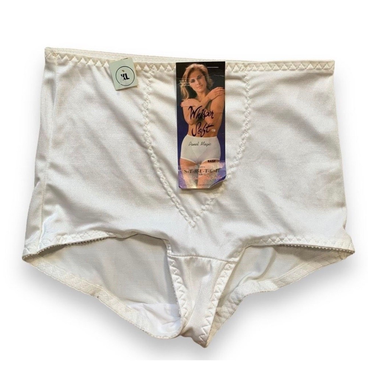 Vintage Whisper Soft White Nylon Lycra Tap Shorts Deadstock XL Retro Lingerie