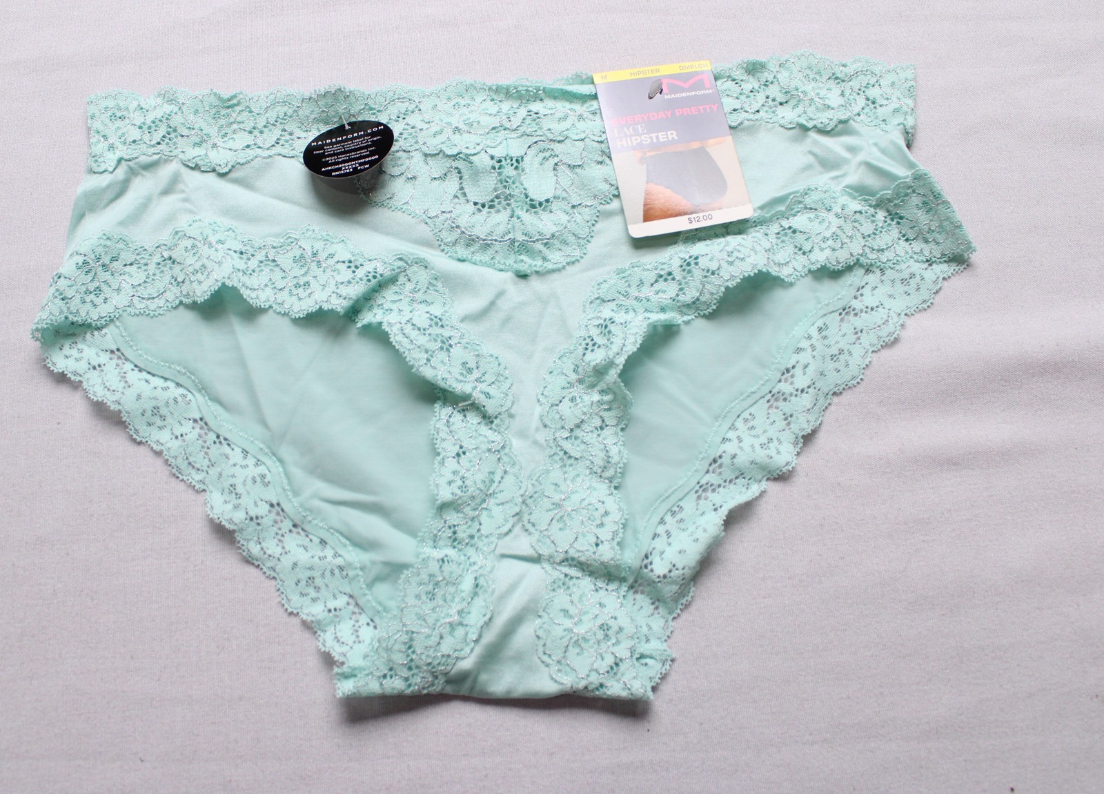Maidenform Women’s Lace Microfiber Cheeky Hipster DH3 Blue Spearmint Medium NWT