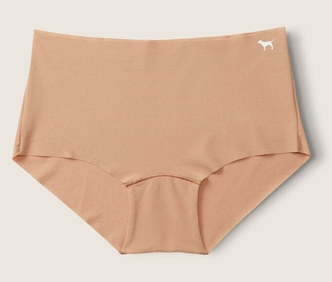 M NOSHOW Mocha Latte Beige LowRise Victorias Secret PINK Boyshort Brief Pantie