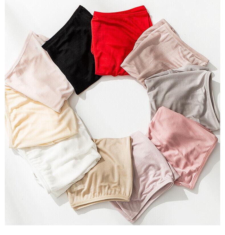 Women’s Silk Knickers Plus Size Panties Full Coverage Briefs High Rise Underwear