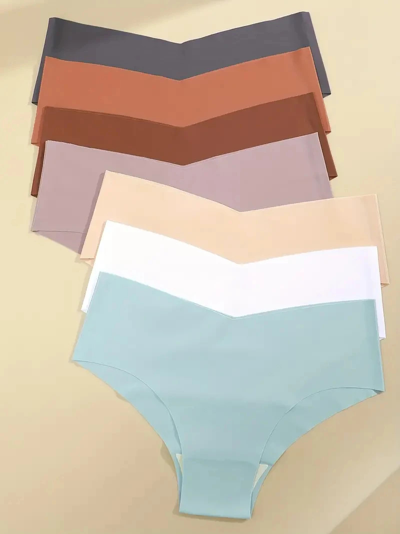 Seamless Panties Low Waist Solid Briefs Smooth Lightweight Comfortable Fit 10PCS
