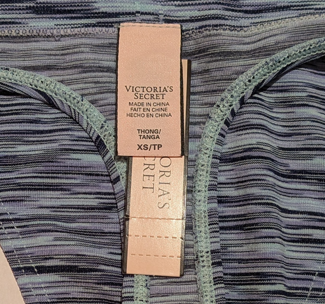 Victoria’s Secret Seamless Thong X-Small 3 Pack Blue NWT