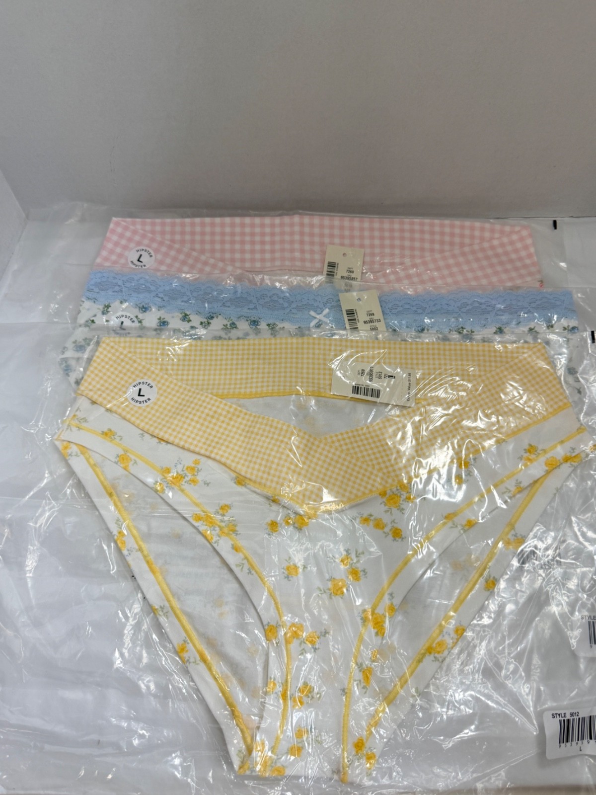Aeropostale Cotton Hipster Underwear Pack Womens Large L Floral Gingham 3 Pairs