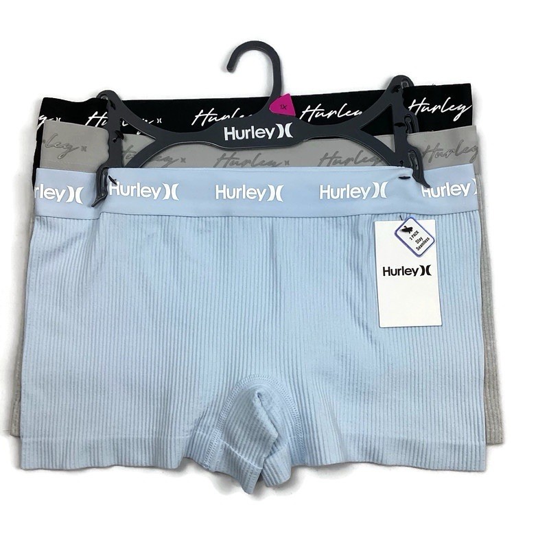 Hurley Women’s Seamless Boyshort Panty Underwear Sz 1X -3 PACK – NEW! Retail $46