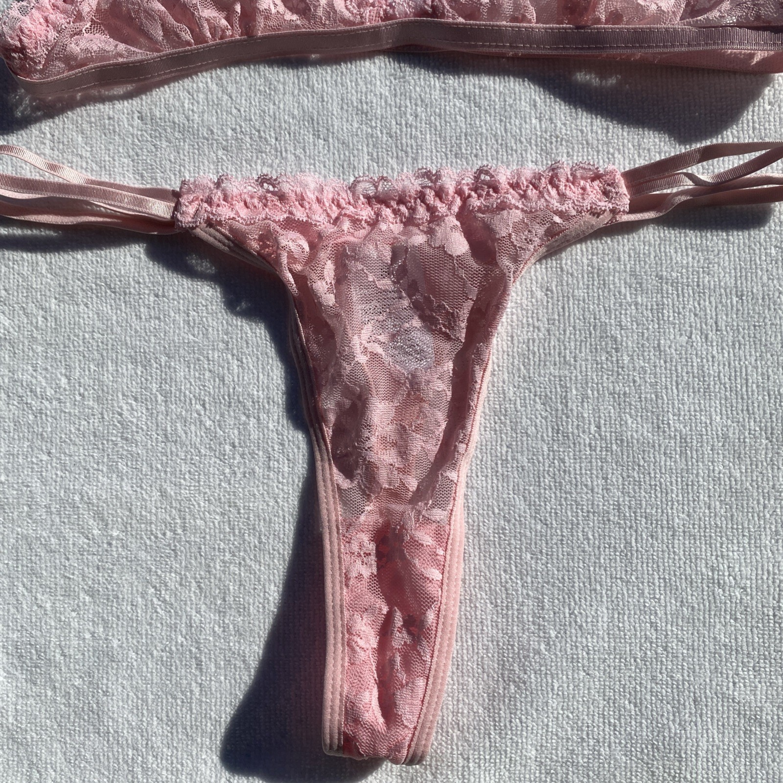 Small Pink Stretch Lace Bra & Panty Set
