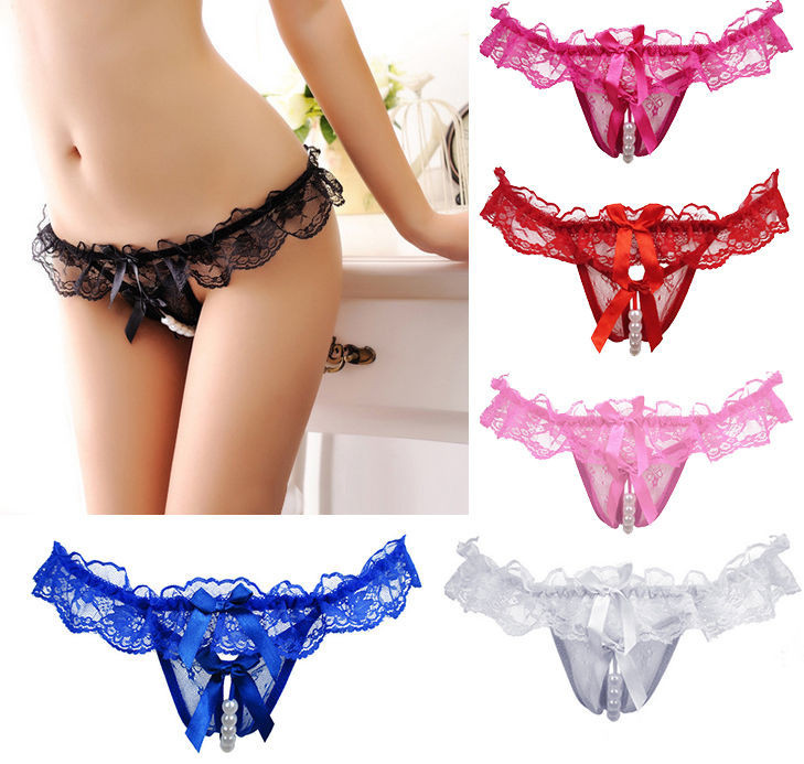Sexy-Women-Thong-G-Strings-Pearl-Panties-Women-Lace-Briefs-Underwear
