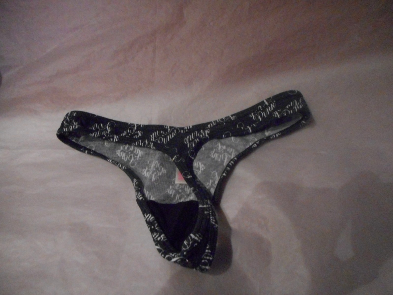 Pink By Victoria’s Secret Black/white Women’s Thong Panty MEDIUM