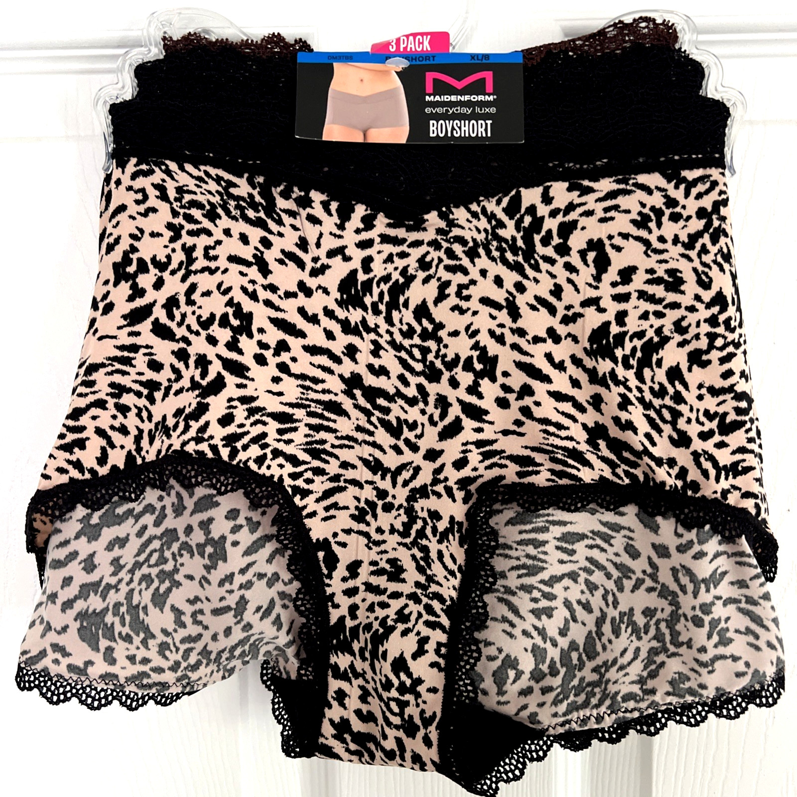 NEW 3 Pack Maidenform Everyday Luxe BoyShorts Panties XL/8 Multi-Color DM3TBS