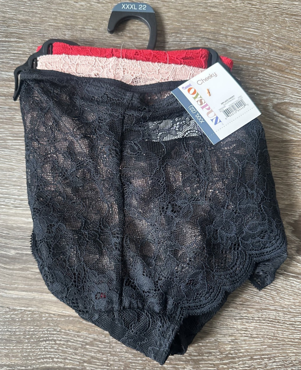 Joyspun Cheeky Lace Panties Transparent See Thru Black Pink Red Womens XXXL 22