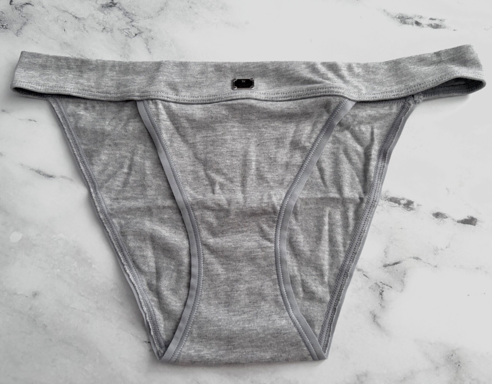 Victoria’s Secret Tanga Panty Heather Gray Hardware Patch S M L XL 2XL