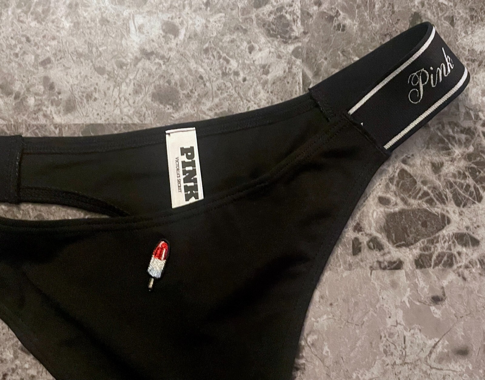 NWOT VICTORIA’S SECRET PINK RED BLUE POPSICLE THICK SIDE STRAP THONG PANTIES