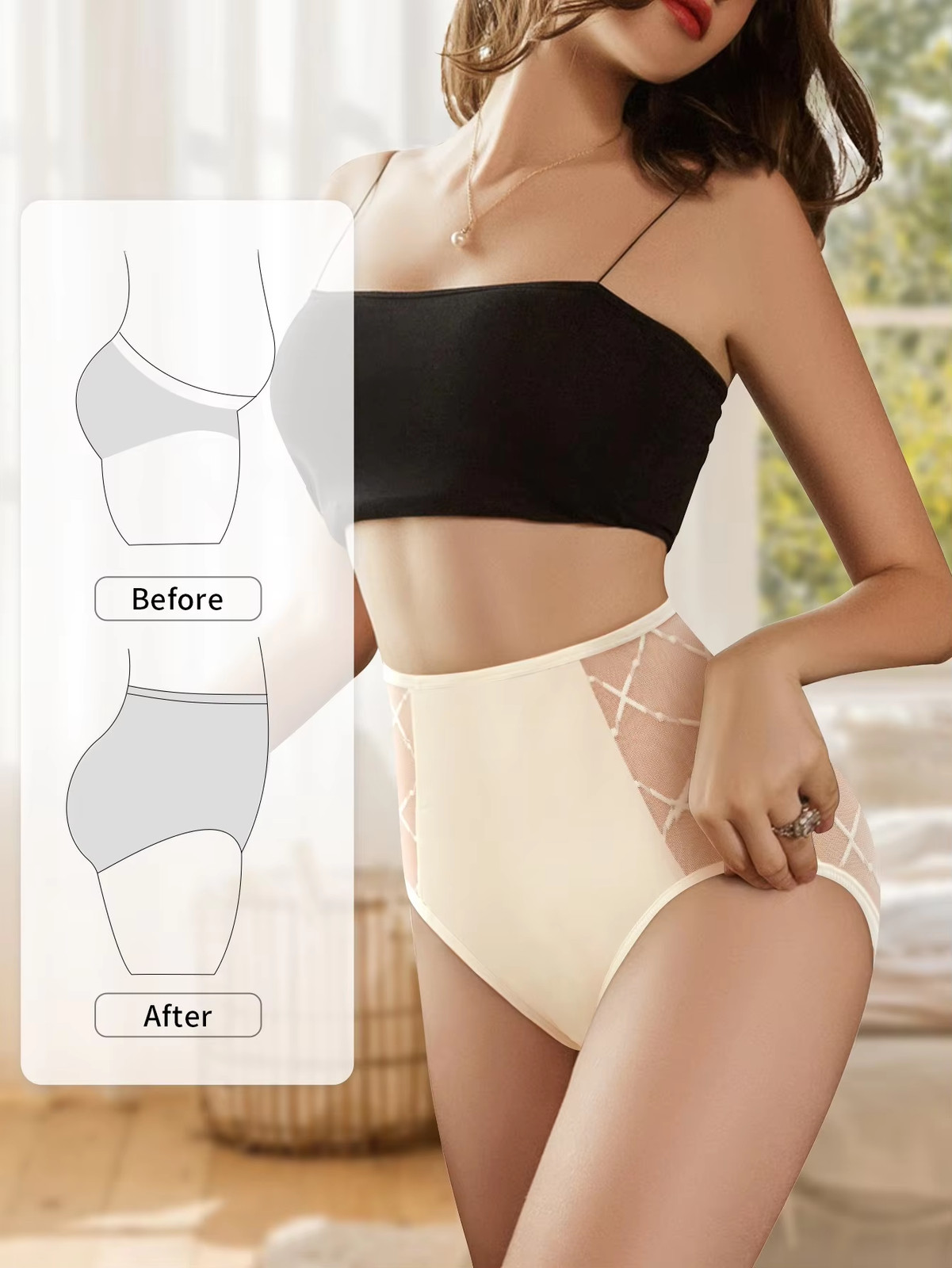 4 Pack Female Ice Silk Panties Full Briefs Set Sexy High Waist Women’s Panties