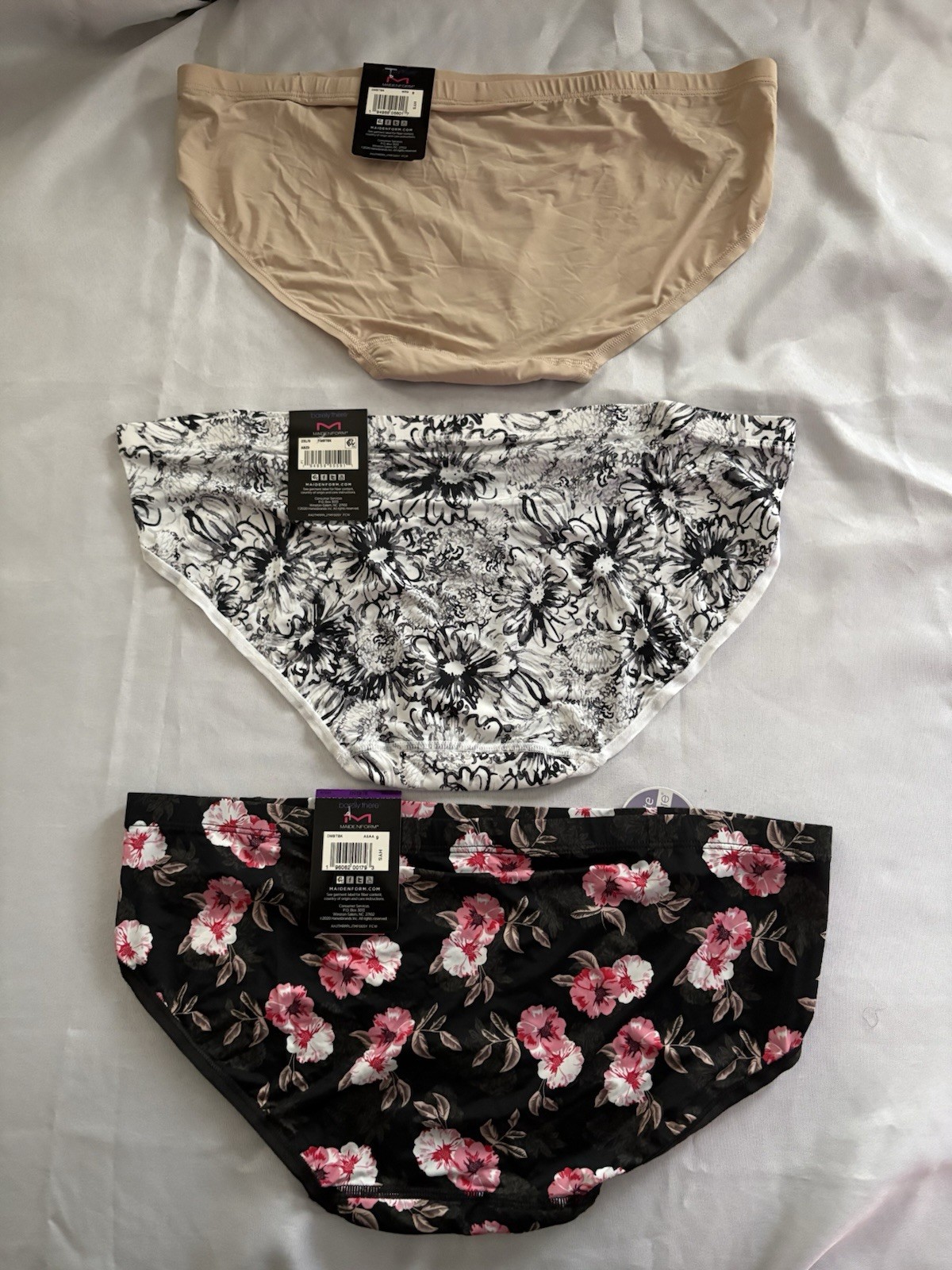 NEW Maidenform Bikini Barely There Invisible Look Panties 3 Pair DMBTBK 2xlarge
