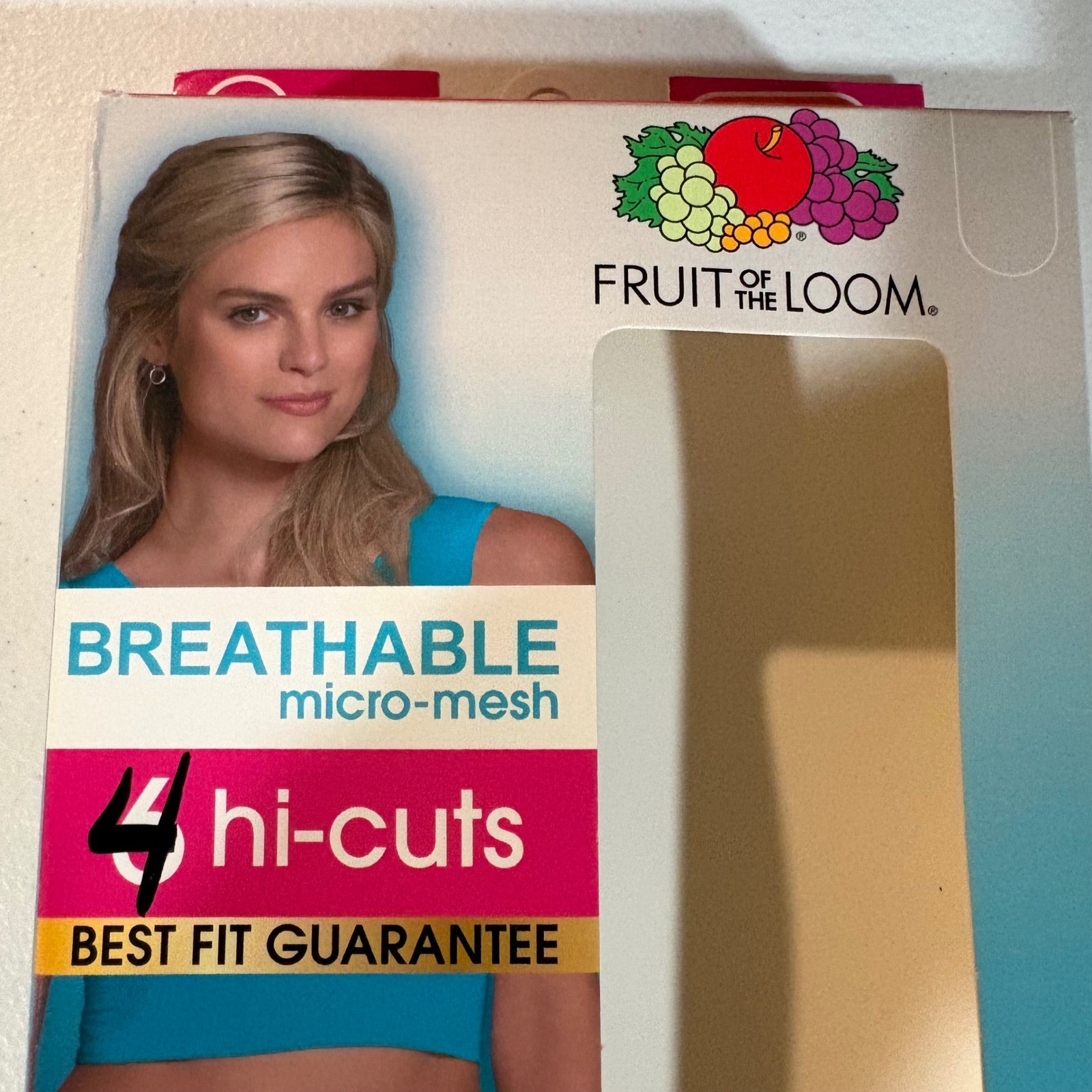 Fruit of the Loom Womens 4 Pack Breathable Micro-Mesh Hi-Cut Panties Size 6 M