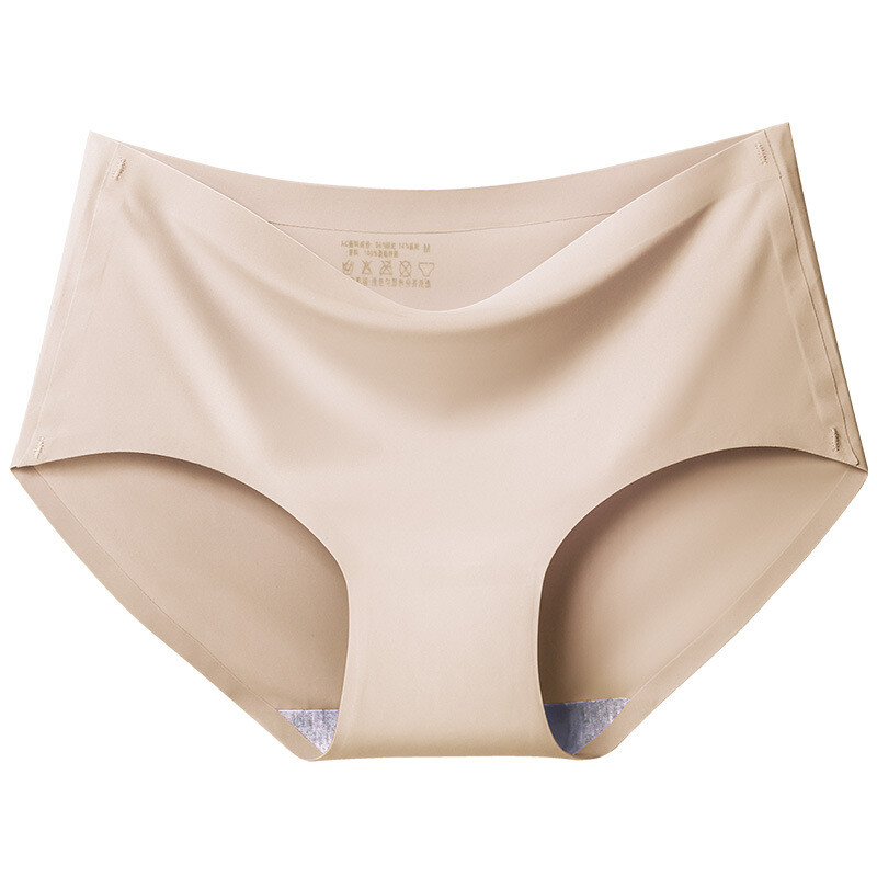Women Seamless Panties Mid Waist Ladies Knickers Ice Silk Underwear 3/6 Packs