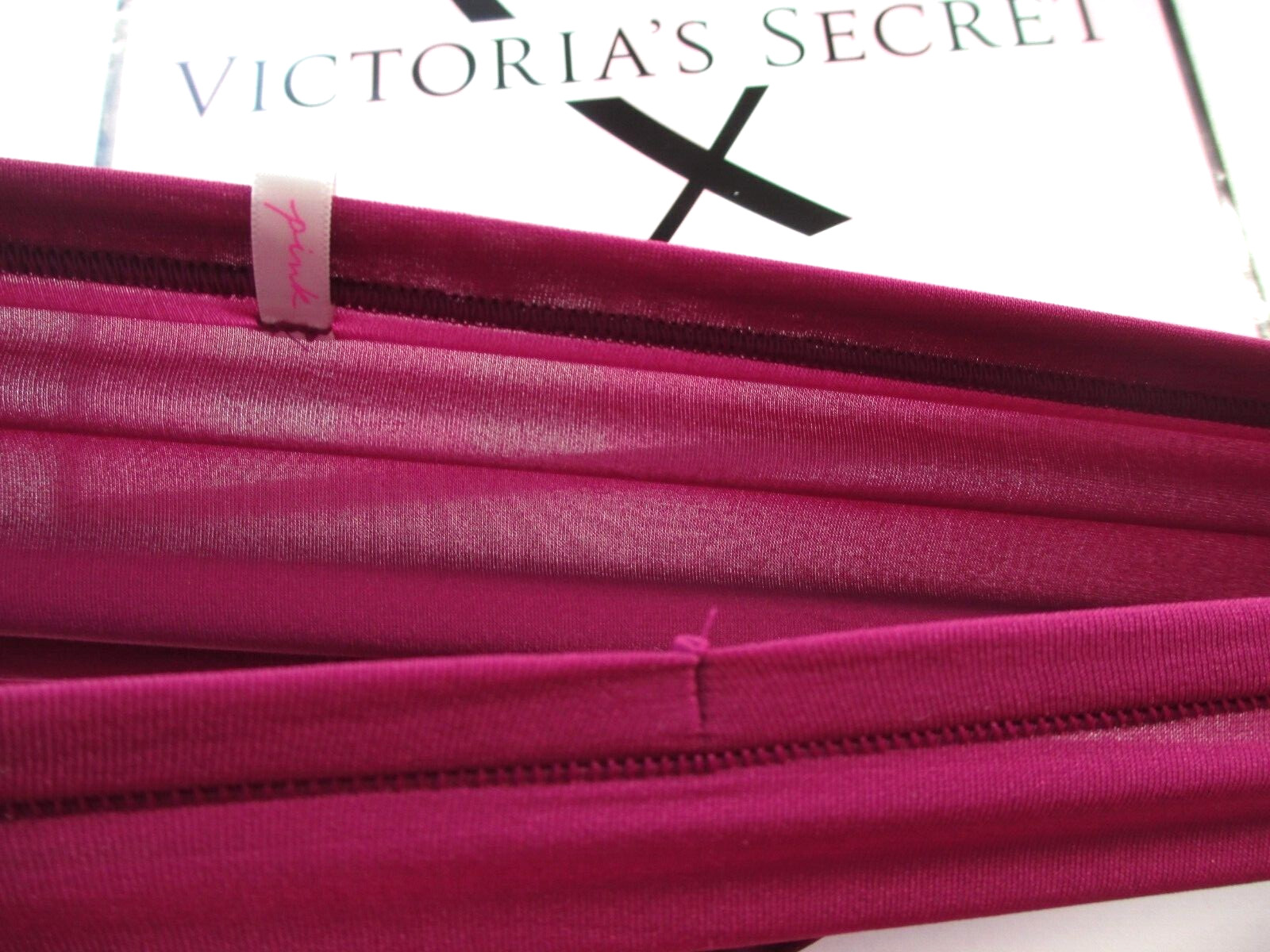 VICTORIA’S SECRET PINK Hiphugger Panty L Maroon NWOT Purple VS Stretchy Soft