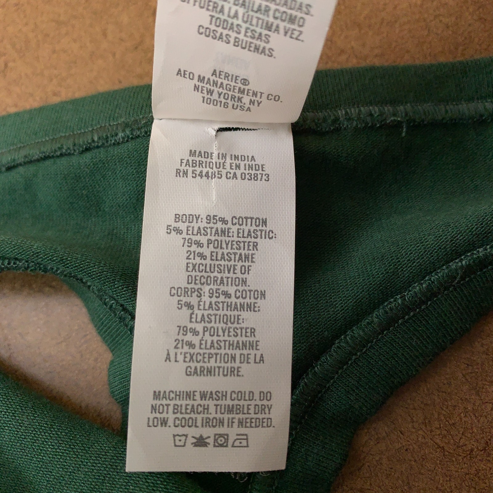 Aerie Womens Size Medium Black Green Thong Panty 3 Pieces New