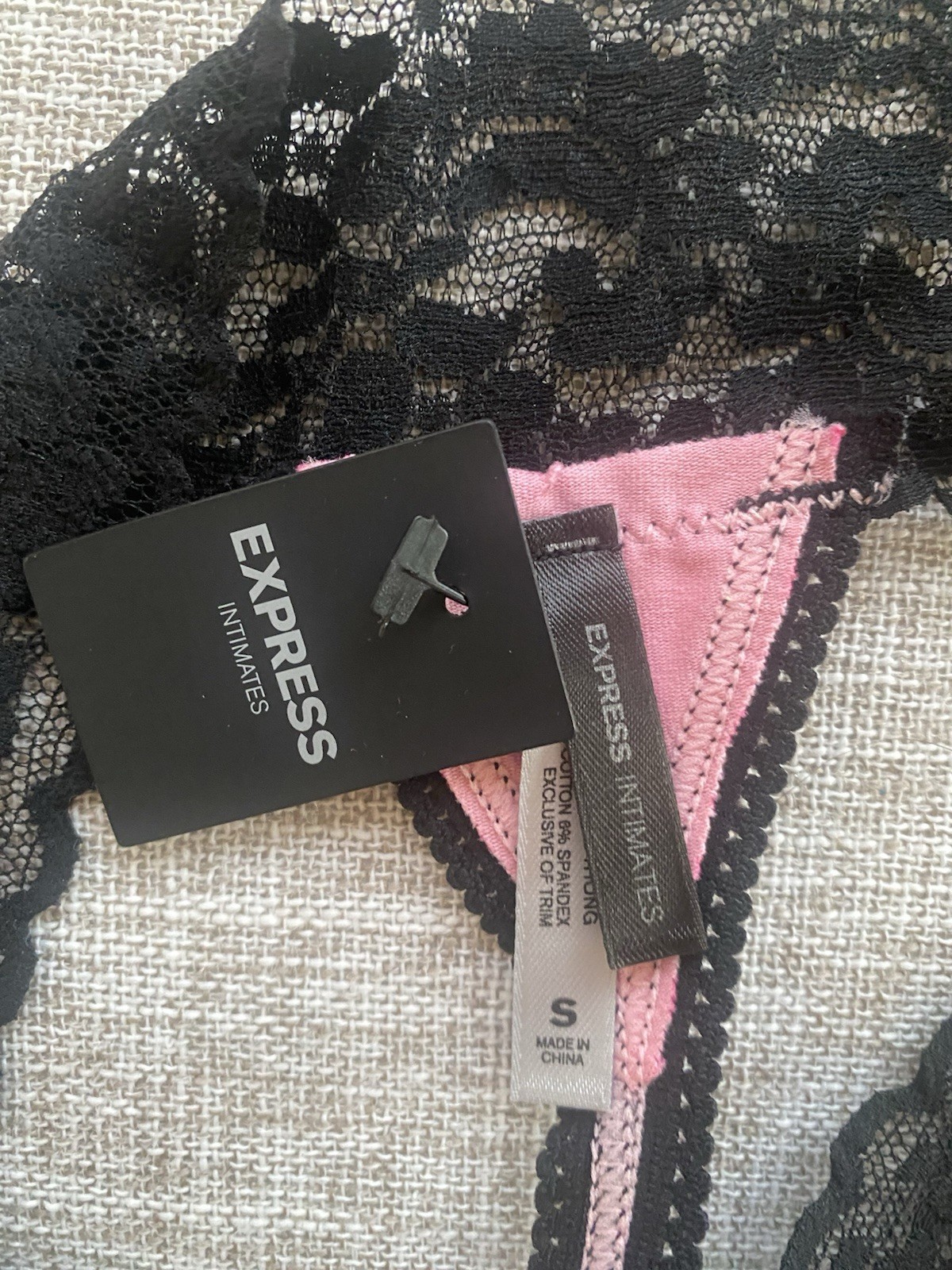NWT! Express Intimates Lace Thongs, Size Small, 2 pairs