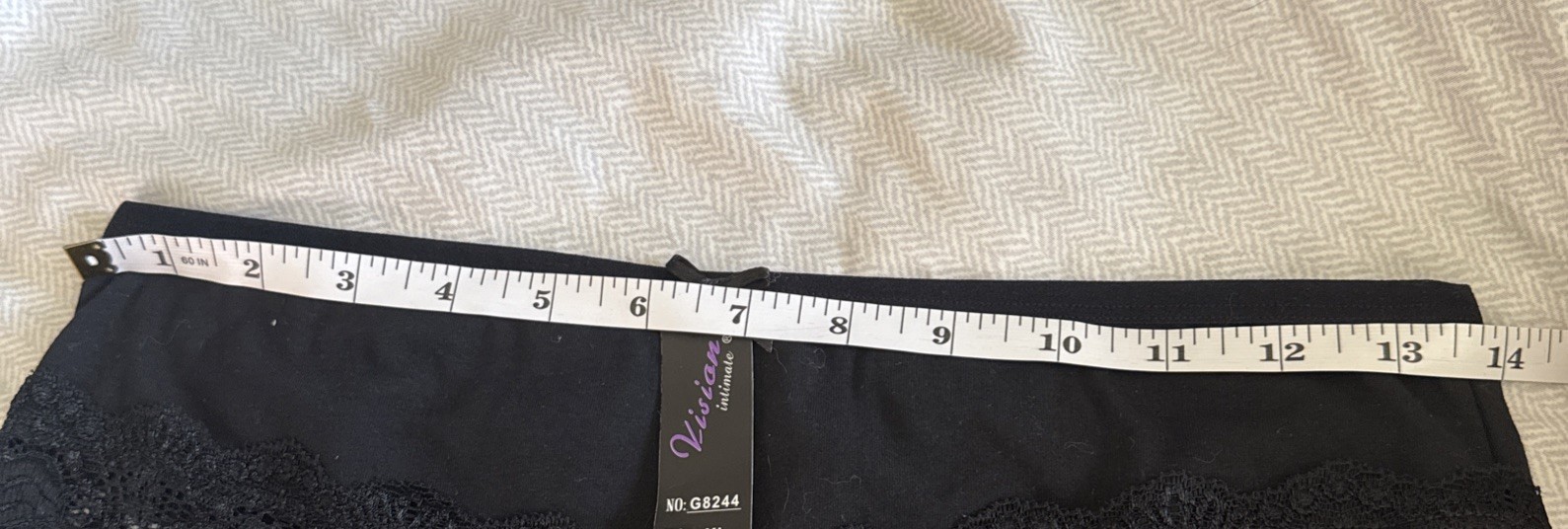 New Vision Intimates Sexy Black Lace Boyshort Panties Size XL Elastic Top Nylon