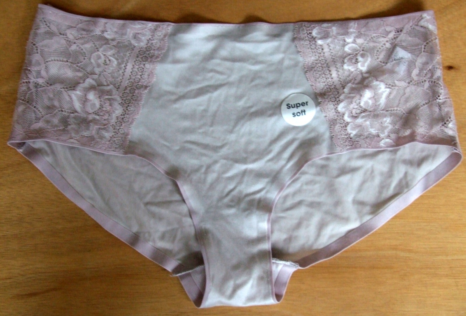 Ex Chainstore size 12 super soft Knickers Panties Briefs with lace Natural