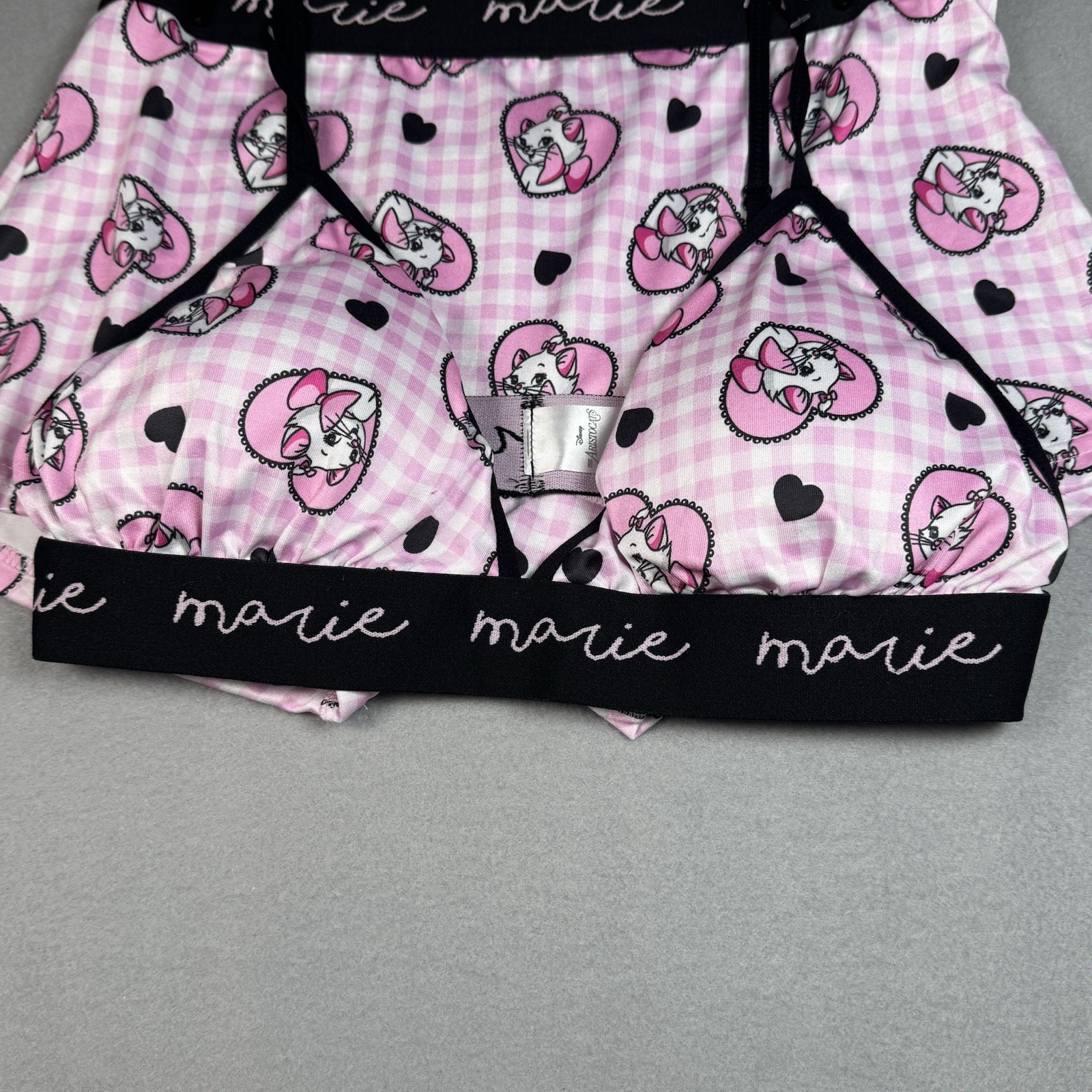 Disney Aristocats Marie Lounge Pajama Shorts Women’s Size L Pink Hearts
