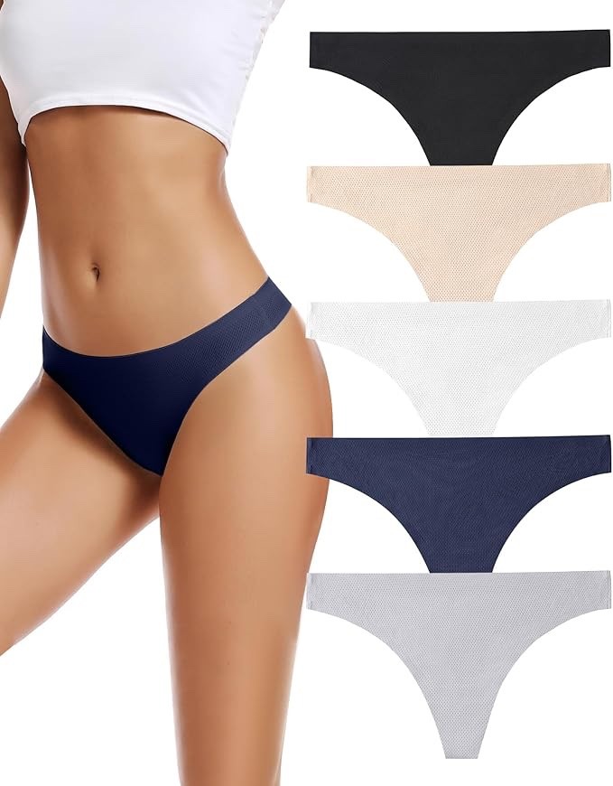 voenxe Seamless Women Underwear Thongs,No Show Ladies,No Line Workout( x- small)