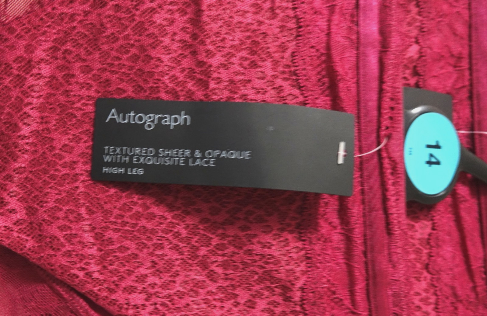 LADIES M&S AUTOGRAPH HIGH LEG KNICKERS 2 PACK SIZE 14 RED – NEW