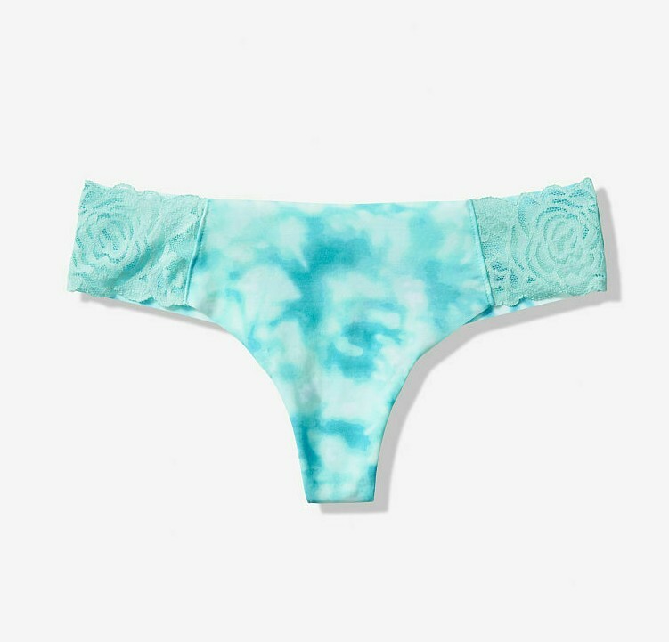 Victorias Secret Seamless NWT Lace Side Trim No-Show THONG Panty SEXY Raw PINK