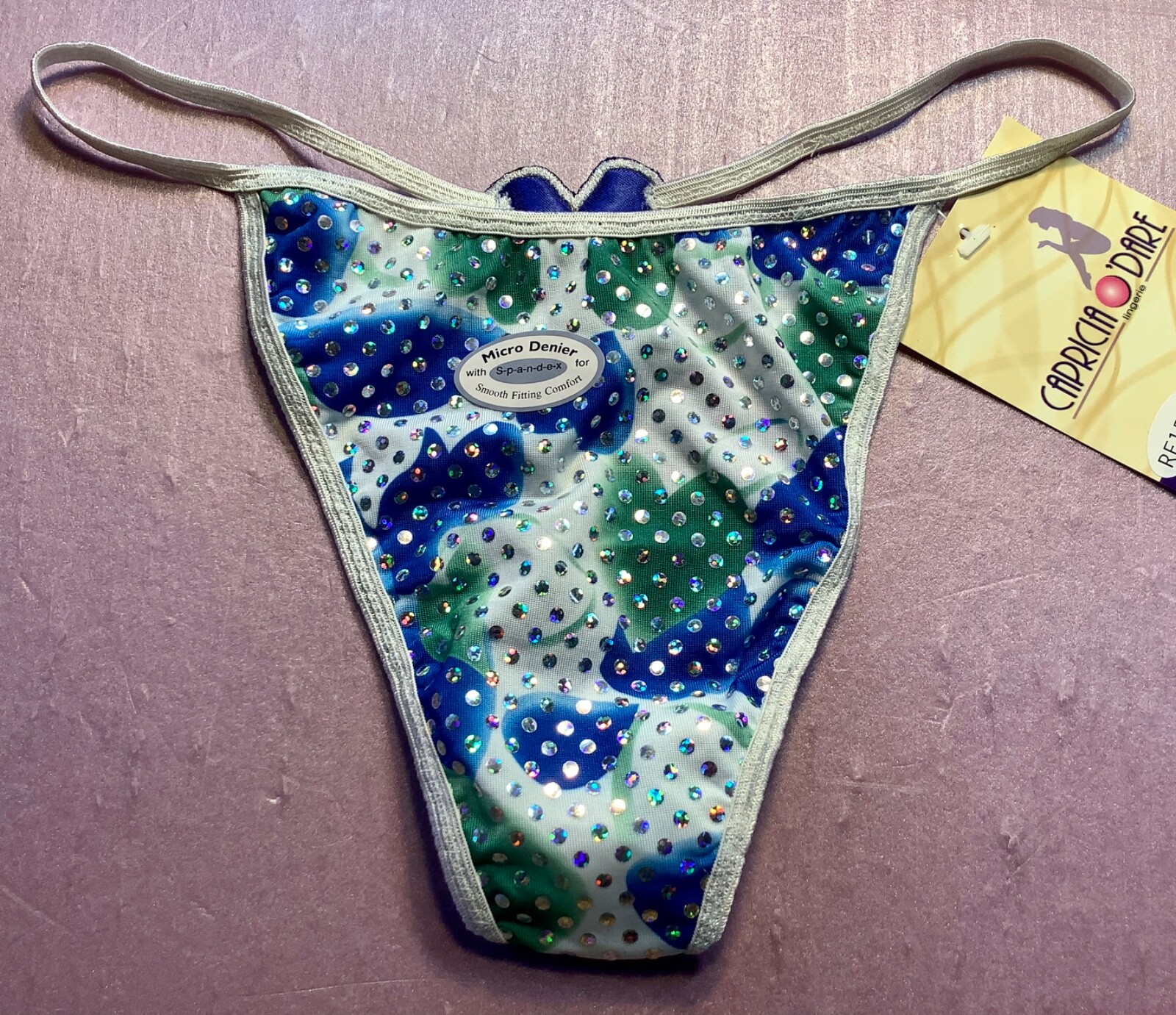 Women Panties,Thongs Size L/7 Large Multicolor Metallic Dots W/decoration Myanma