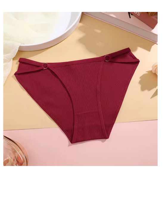 Women Cotton Low Rise Panties Breathable Soft Briefs Button Design Underwear