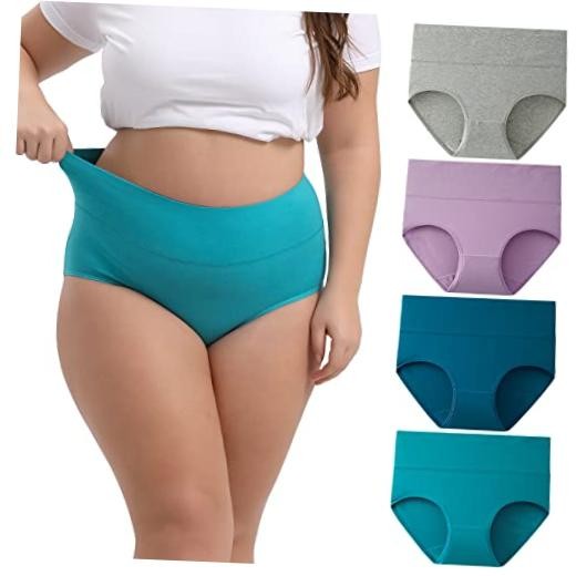 Women’s Plus Size XL-6XL Cotton Underwear High Waisted 3X-Large Mint Sky