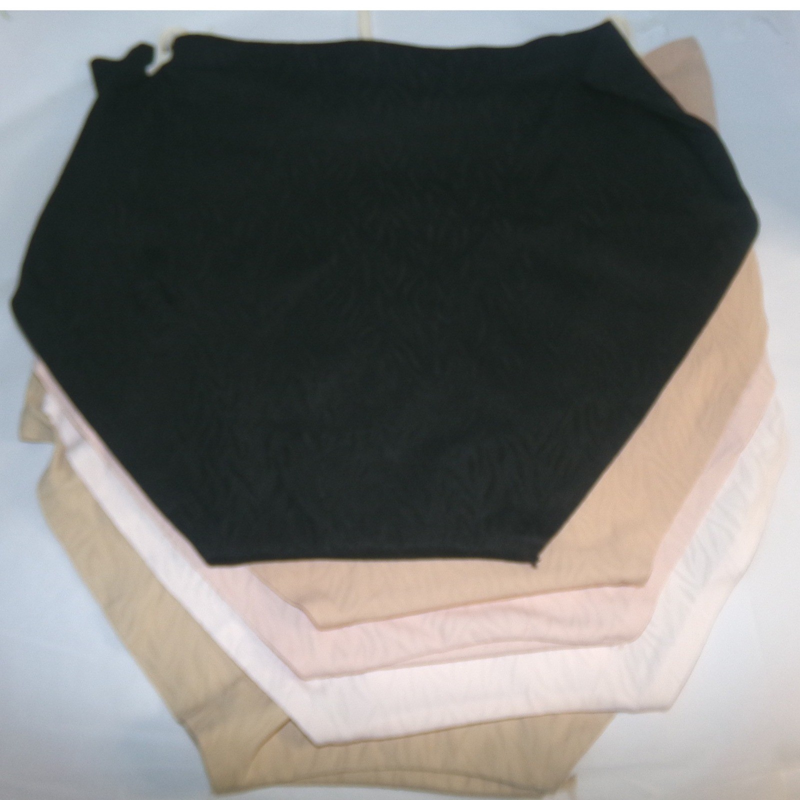 Anne Klein Womens 5 Pack Brief Panties Textured Microfiber No Show Tan Black L