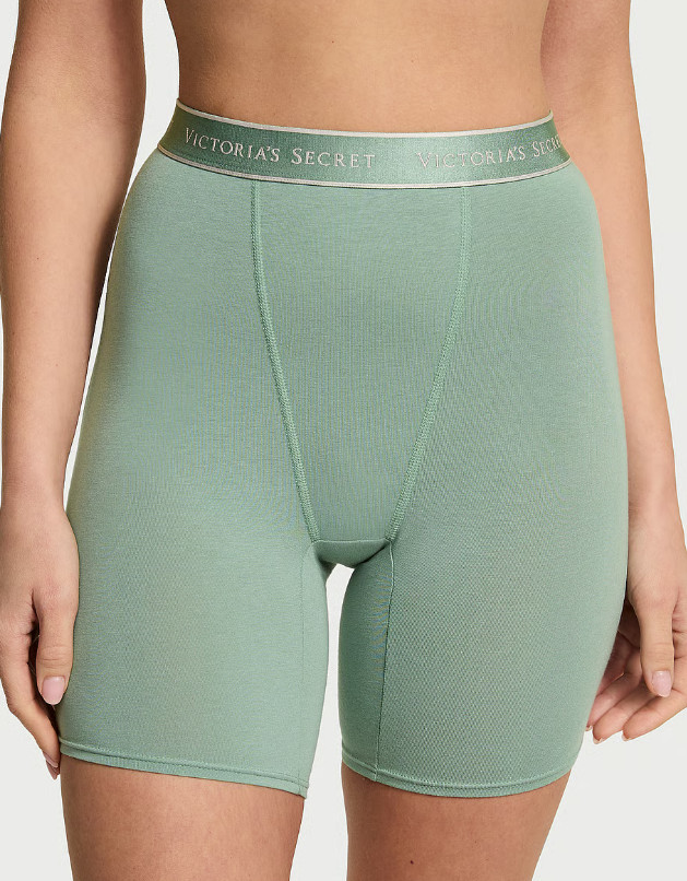 Victoria’s Secret Logo Cotton High-Waist Boxer Briefs Green Multiple Sizes