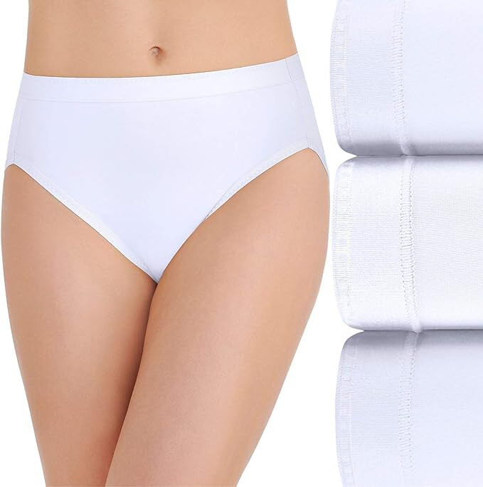 4 pack VANITY FAIR 13164 Comfort Where It Counts Hi cut Panty WHITE Sz – 10 /3XL
