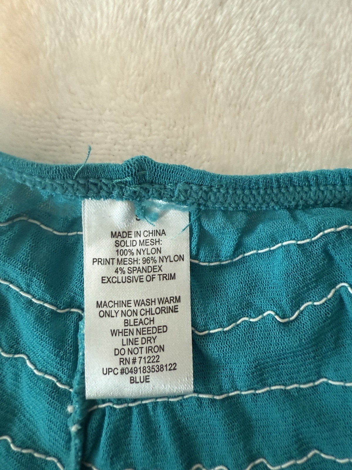 No Boundaries Rumba Panties Women’s S/CH Blue Gingham Nylon Spandex Bow Ruffle