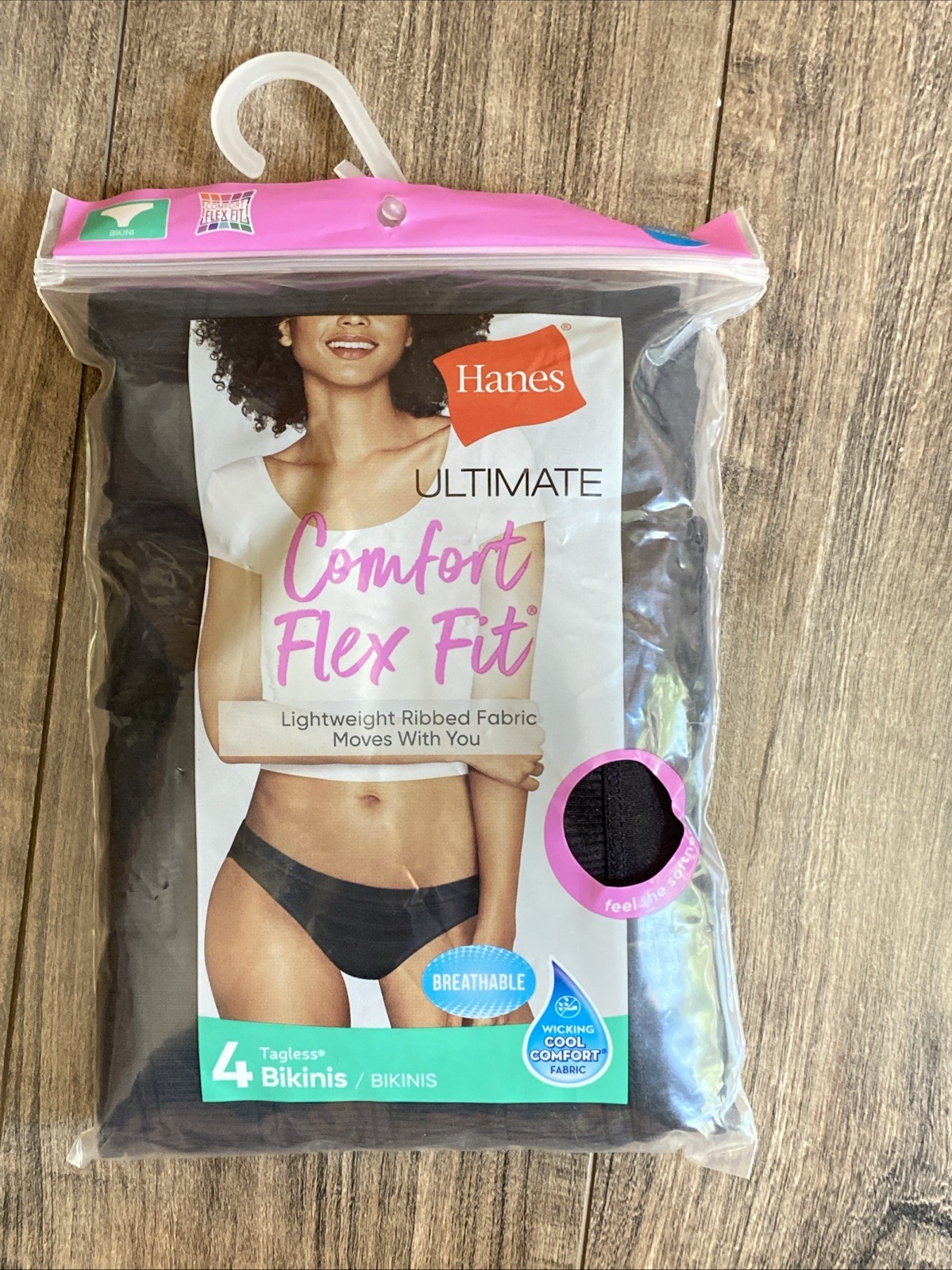 New 4 Hanes Ultimate Comfort Flex Fit Women Size 9 2XL Tagless Bikini Underwear